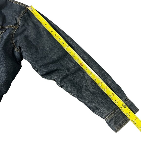 Wrangler Western Sherpa Lined Denim Trucker Jacket Blue Size XL 74256RT - Picture 12 of 12